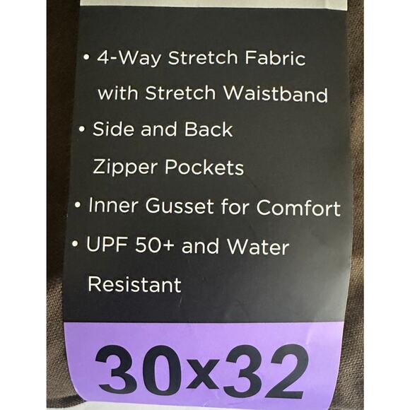 Kirkland Signature Men's Tech Pants - NWT - 30x32 UPF 50 & Water Resistant 30x32 - Picture 2 of 4